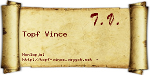 Topf Vince névjegykártya